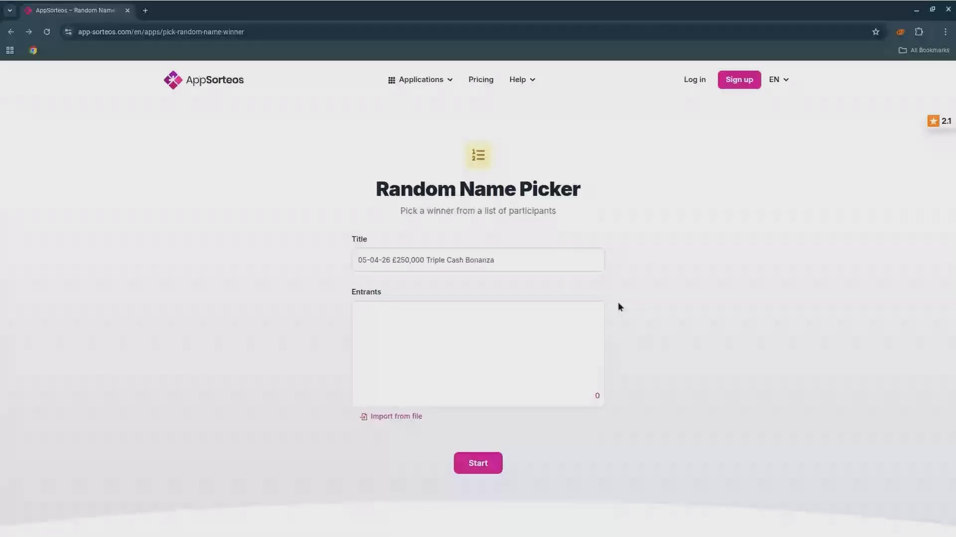 The £250K Triple Cash Bonanza